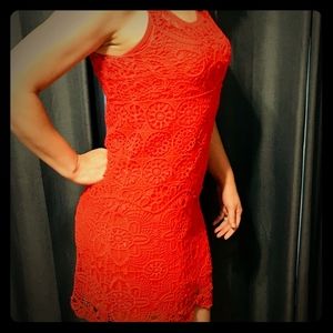 Orange Lauren Conrad Lace Dress